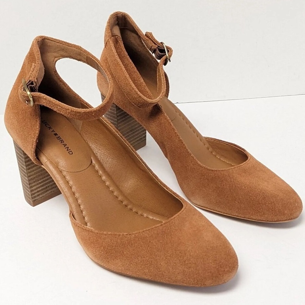 *Lucky Brand Kalicia D'Orsay pumps in a caramel brown suede leather